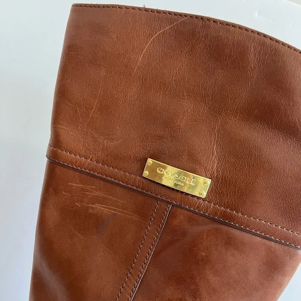 Coach Micha Leather Riding Boots Brown Size 8B